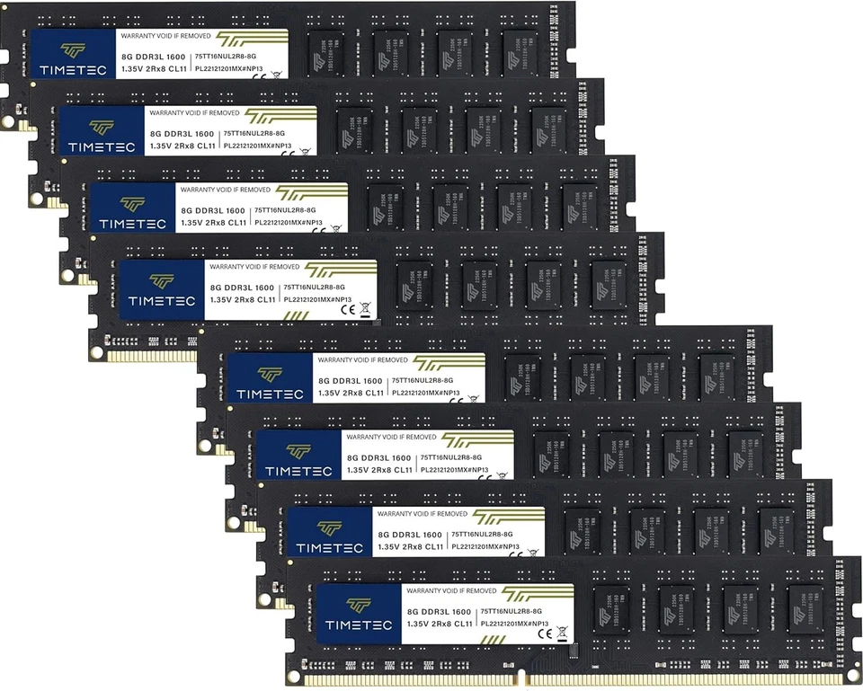 1600MHz DDR3 64GB RAM - Non-ECC, Dual Voltage Desktop Memory Modules - Image 3 of 4
