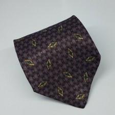 Geoffrey Beene Silk Tie Purple Geometric Men Necktie 57 x 3.7/8