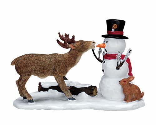 Lemax Decoration 'Snack Time', Christmas Cake Decorating Reindeer Snowman Figure