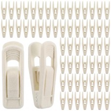 60 Pcs Beige Velvet Hanger Clips, Strong Flocking Finger Clips for Skirts, Pa...