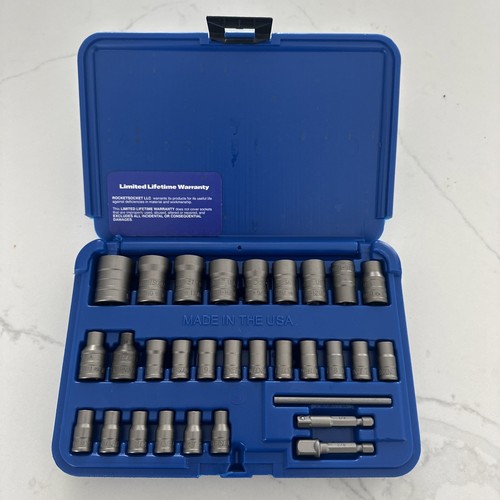 ROCKETSOCKET - Juego de enchufes extractores - Juego de 30 piezas combo unidades de 3/8" y 1/4" Nuevo - Imagen 1 de 12