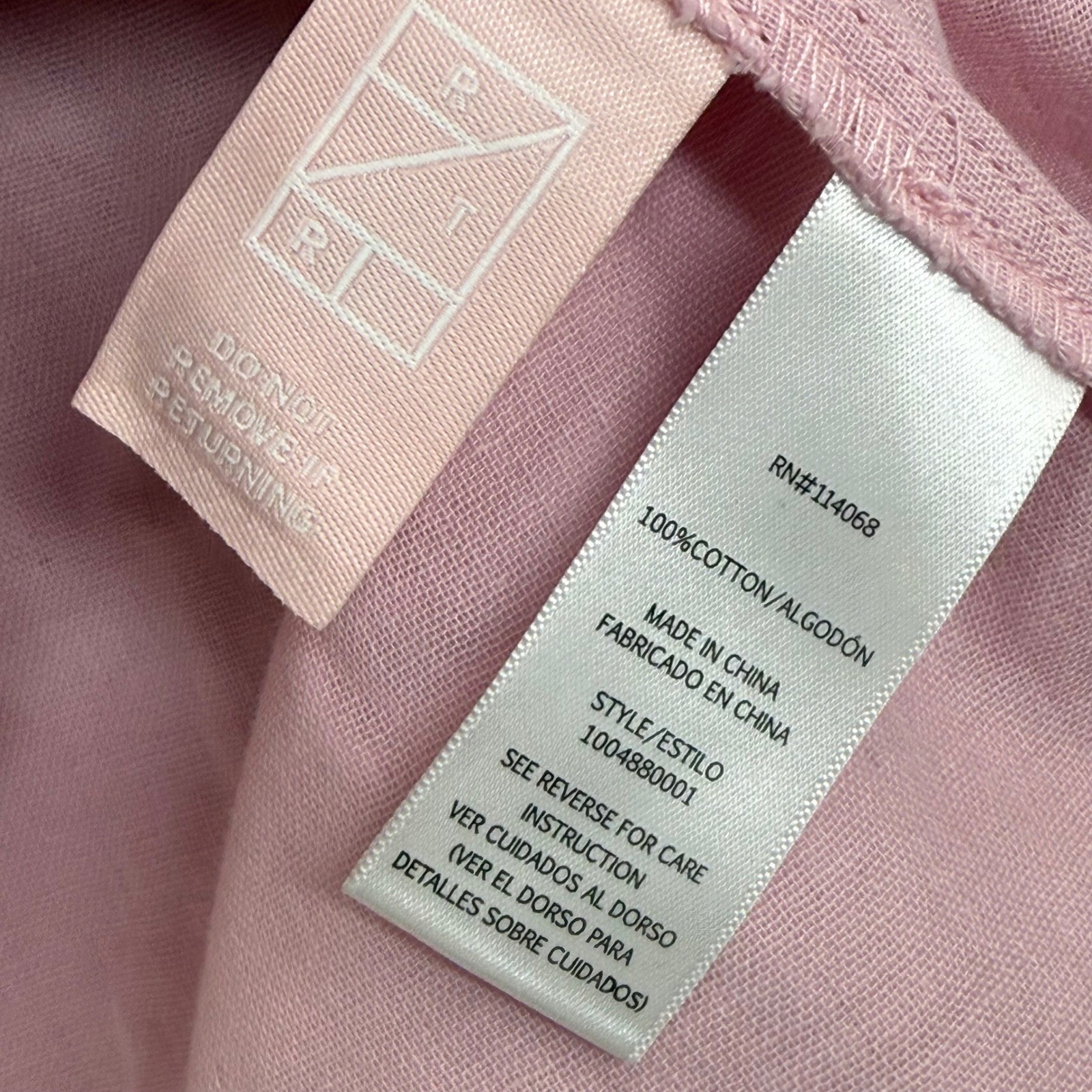 Love Whit by Whitney Port Wrap Blouse Top Collared Pink Tie Waist Long Sleeve S