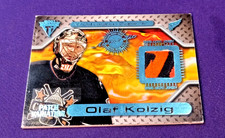 2000 PACIFIC TITANIUM OLAF KOLZIG PATCH VARIATION GAME USED GEAR 150 2 COLOR