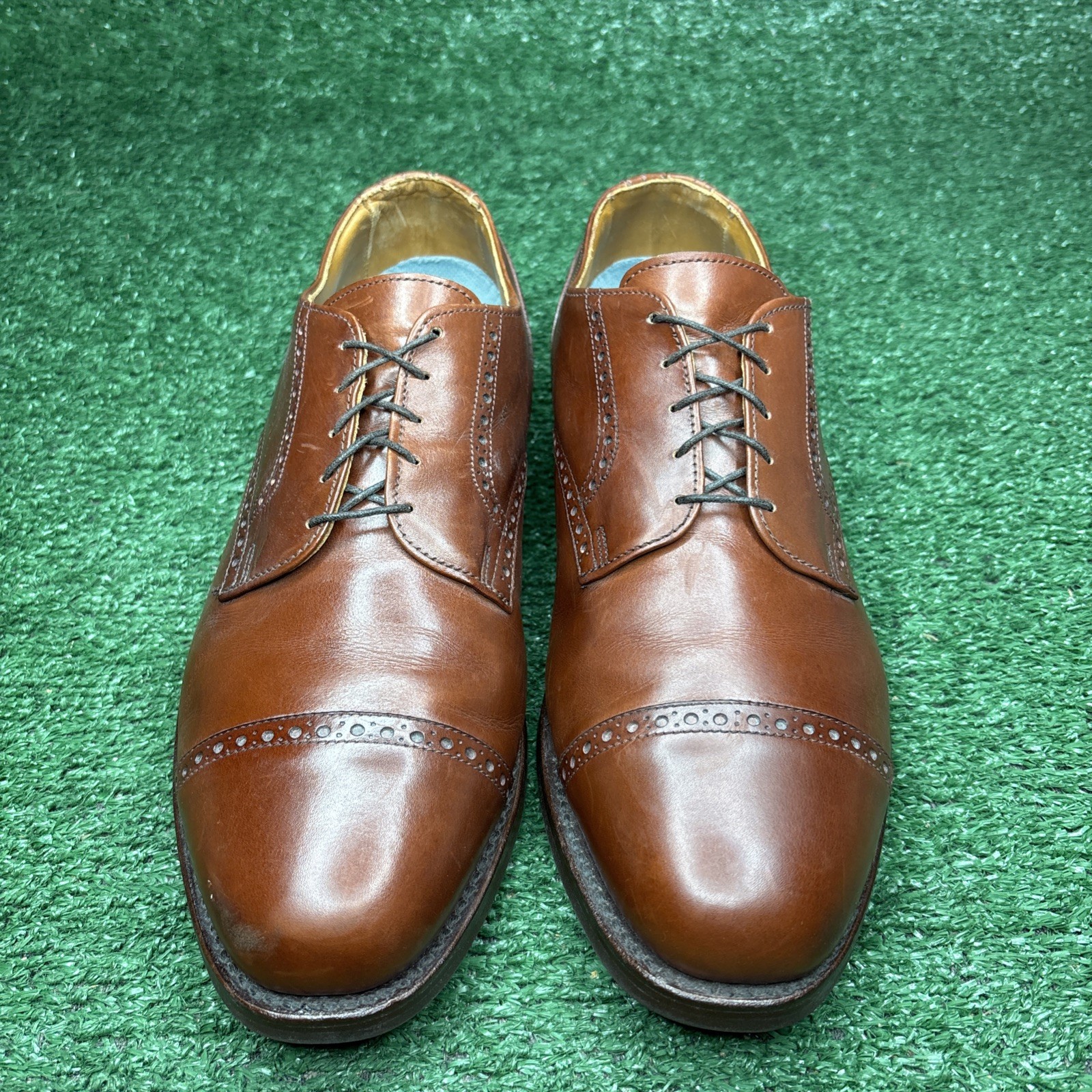 SAOLA Scarpe eleganti Allen Edmonds 3458 Benton punta a cappuccio marrone taglia 11 EEE extra larghe