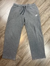 Nike unisex Gray Fleece Sweatpants Size L Elastic Waist Pockets loungewear y2k