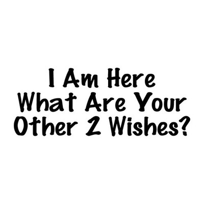 I Am Here What Are Your Other 2 Wishes Genie Decal Sticker Black Die Cut Vinyl