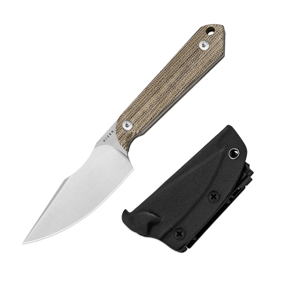 Cuchillo fijo de bolsillo Kizer Mini Harpoon PEI/G10/Micarta mango hoja 3V/AEB-L Foto 4 de 4