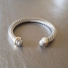 David Yurman Cable Bracelet 7mm with Diamonds Sz M