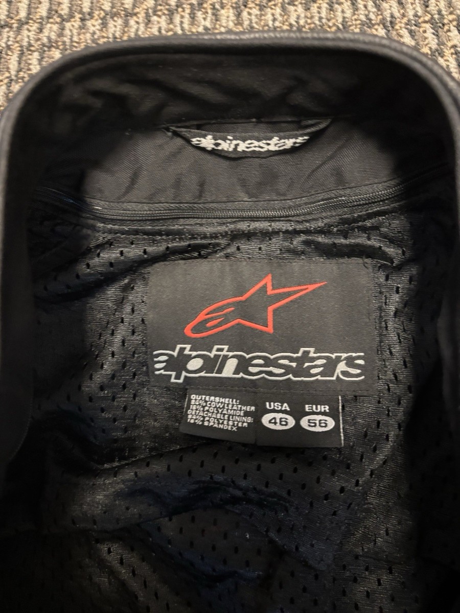 Alpinestars Black with White Accents Armored Leather Track Suit