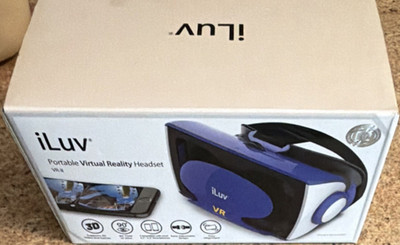 iLuv VR-8 Portable Virtual Reality Headset Blue 3D Video Adjustable Straps 5.5''