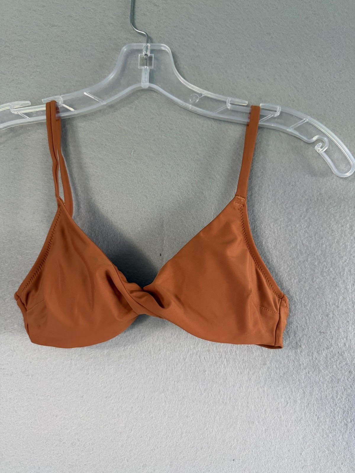 Aerie Bikini Top Womens XXS Orange Bralette Twist Front Adjustable Real Good