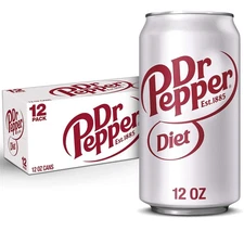 Diet Dr Pepper Soda, 12 fl oz cans, 12 pack 12 Fl Oz (Pack of 12) 