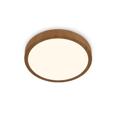 LED Deckenleuchte Aufbaustrahler Panel Warmweißes Licht Holzfarbig Metall 28cm