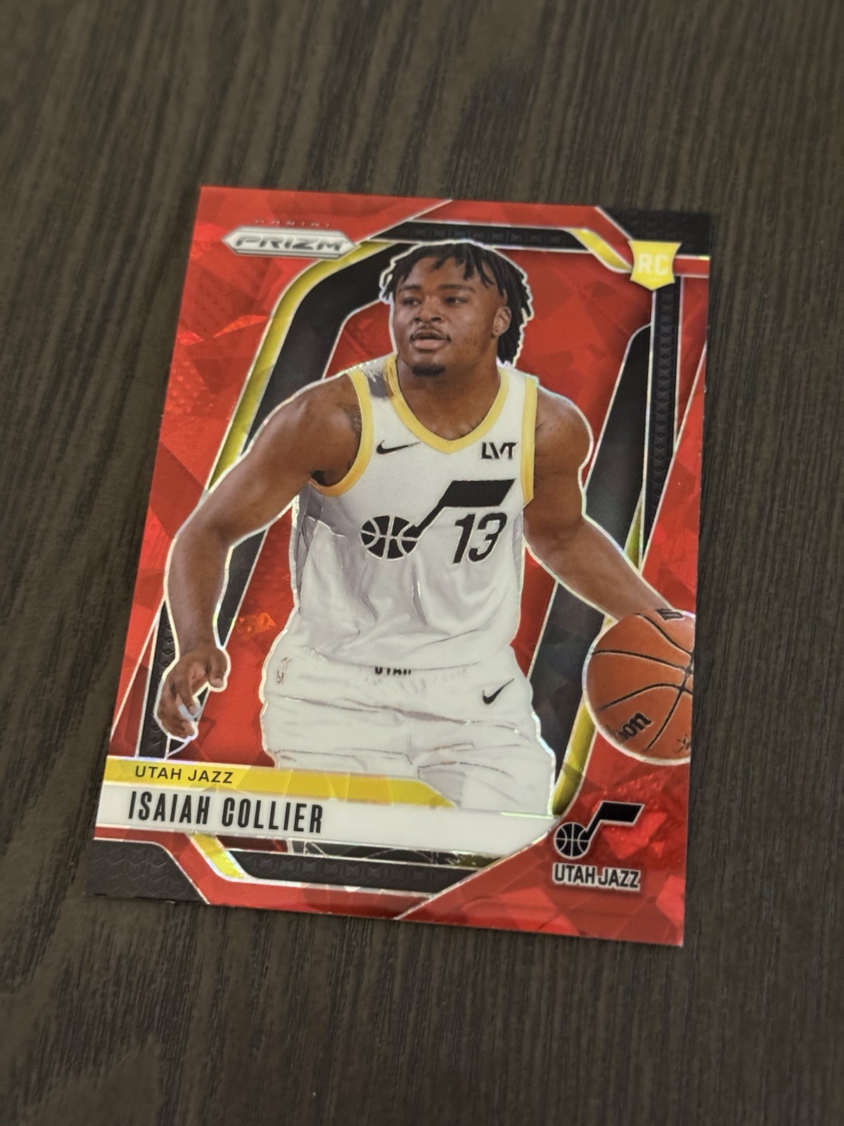 2024-25 Panini Prizm Red Ice Prizm #227 ISAIAH COLLIER Basketball Card Rookie RC