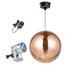 AplusChoice 16" Big Disco Ball Motor and Light 6RPM Rotator 3W RGB Spotlight