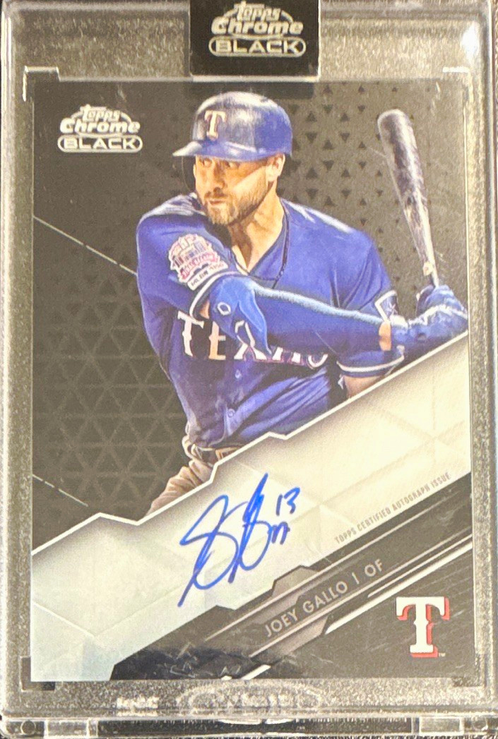2020 Topps Chrome Black Joey Gallo Auto Autographs #CBA-JYG Rangers