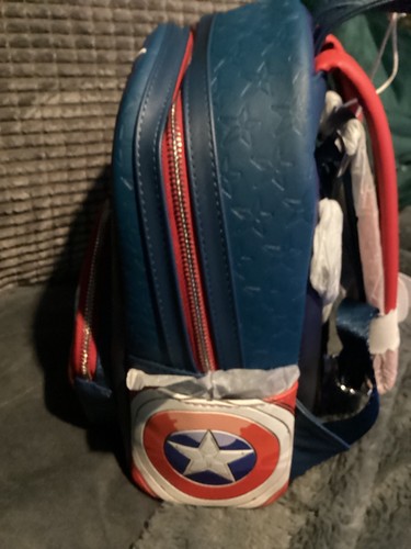 BNWT New Disney Marvel Loungefly Captain America Brave New World Mini Backpack - Picture 4 of 10