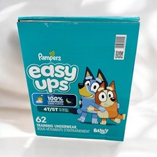Pampers Easy Ups Training Pants 4T/5T 62 Ct Bluey Blue Unisex