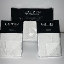 LAUREN RALPH LAUREN WHITE ON WHITE FLORAL MYA KING DUVET  2 EURO SHAMS NWT