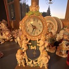 Angel Cherub Resin Desk Clock Analog Round Quartz Battery Powered — photo 1