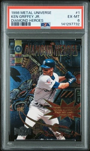 1998 Metal Universe Diamond Heroes Ken Griffey Jr  #1 Mariners PSA 6 HOF SP