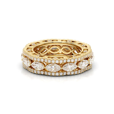 Eternity Band 14k Gelbgold Lab Grown Marquise 4,25 Ct Diamant 6,6 MM E F VVS2