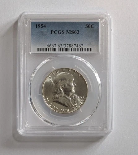 1954 Franklin Half Dollar – PCGS MS63 – 90% Silver – Free Shipping