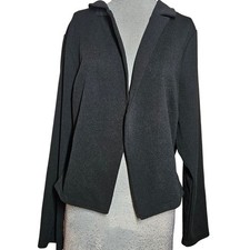 Black Open Front Blazer Jacket Size Medium
