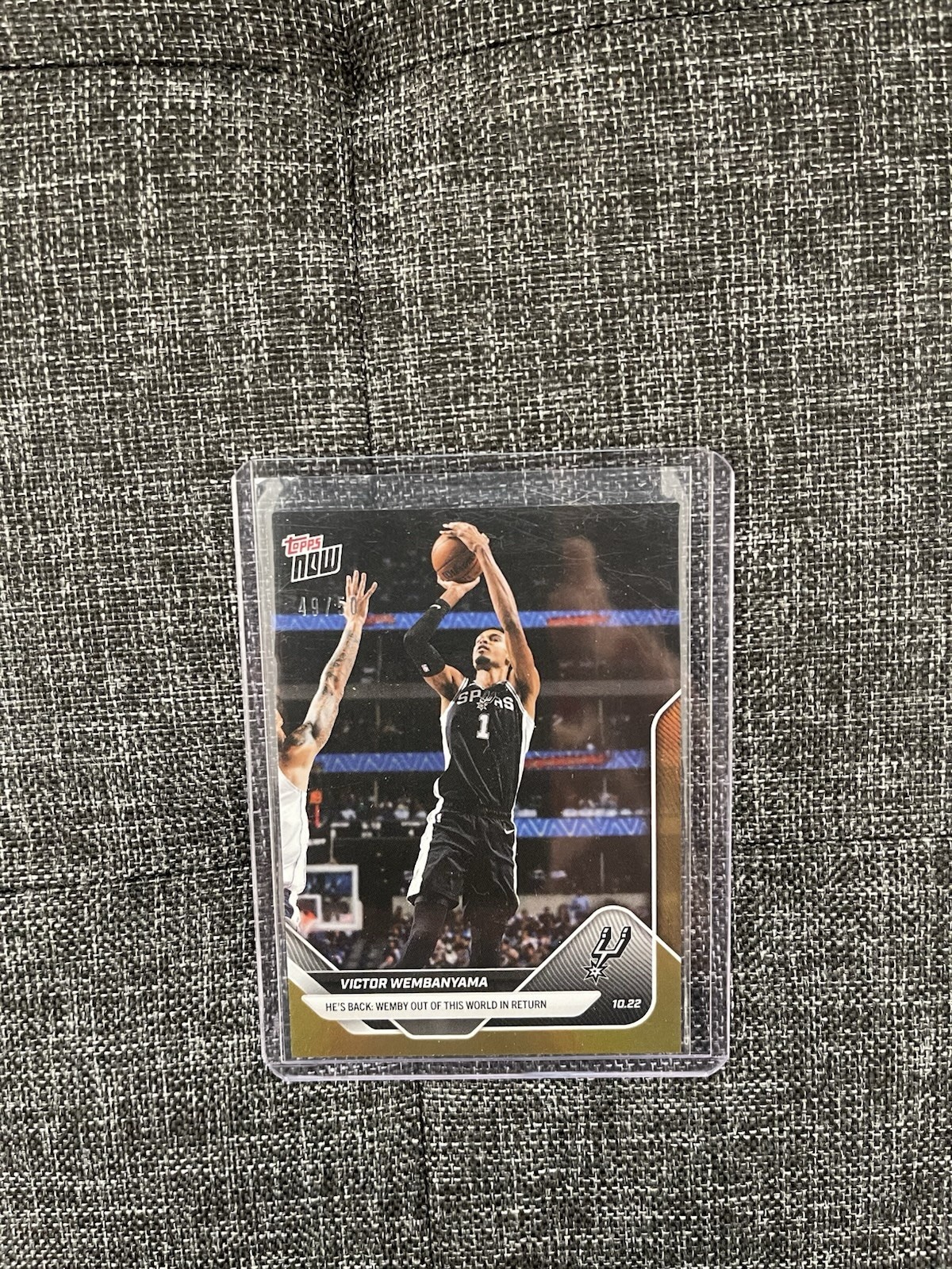 2025 Topps Now - Victor Wembanyama #19 ‘He’s Back’ 10.22.25 Gold /50 SP