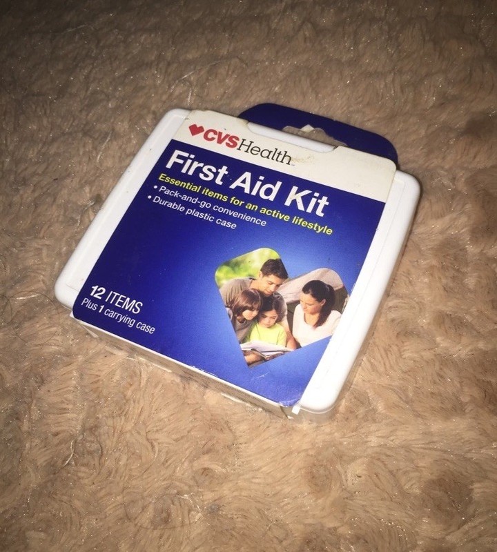 CVS health Mini first aid kit Travel Backpack Purse Bandages Bandaids Case Wound