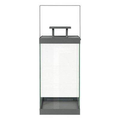 Blomus Laterne Finca L, Indoor Laterne, Windlicht, Stahl, Glas, Steel Gray 46 cm