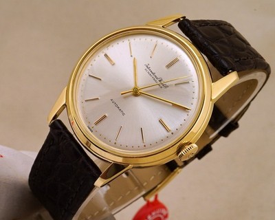 VINTAGE IWC RARE JUMBO 37MM 18K GOLD AUTOMATIC SHARP CASE ORIGINAL DIAL BUCKLE!