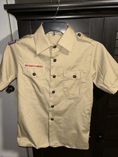 Boy Scout BSA UNIFORM Tan SHIRT Youth Large Short Sleeve P36
