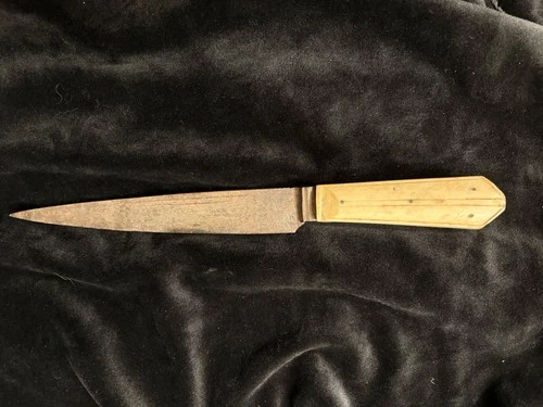 Civil War Era Bone Handle Utility Knife w Fullered Forged Blade c1840s 1860s