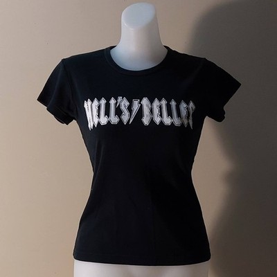 Vintage  01 Hell s Belles Logo w/Will Play AC/DC for Beer Black Girl Tee Size: L