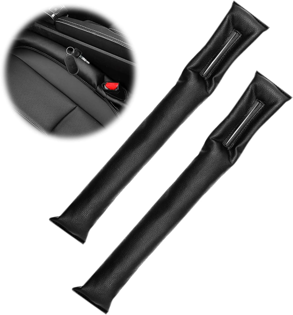 Two Pieces Black Car Inner Seat Gap Filler, Handbrake Gap Filler, Interior Unive