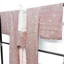 Japanese Haori Kimono Shibori Nagajuban Undergarment Plum Blossom Pure Silk