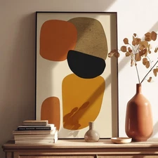 Hand Painted on Oil Painting Home Decor Abstract Wall Art Serenity Yellow