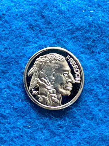 1 Gram Silver Round " Buffalo , Native American  " Freedom Design