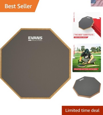 Durable 12'' RealFeel Drum Practice Pad - Natural Rubber for Realistic Rebound