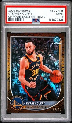 2025 Topps Bowman NBA Stephen Curry #BCV-115 Gold Reptilian Chrome /50