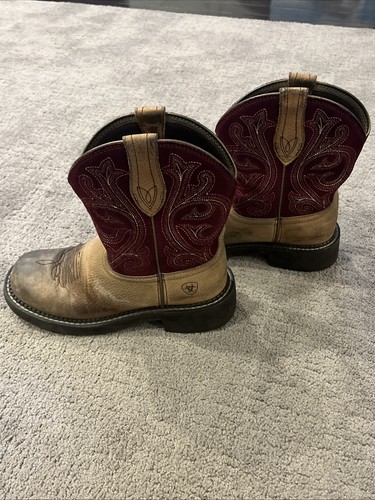 Ariat Fatbaby Heritage Größe 7B Damenstiefel 10026116 burgunderrot hellbraun Cowboy Cowgirl - Bild 5 von 8