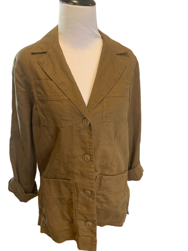Eddie Bauer Jacket Women's Size S Brown Pockets Roll Up Sleeves - Picture 2 of 21