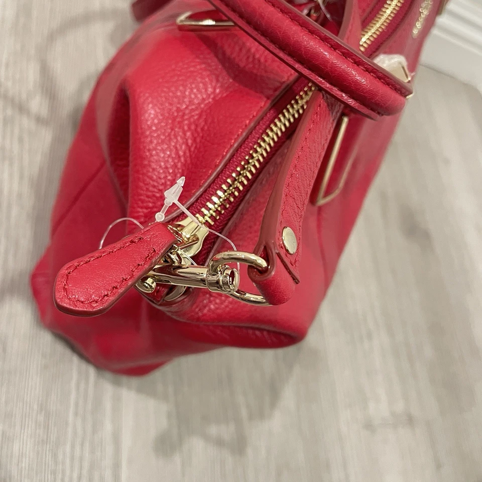 Bolso Bandolera Grande de Cuero Guijarro Rojo Foto 4 de 4