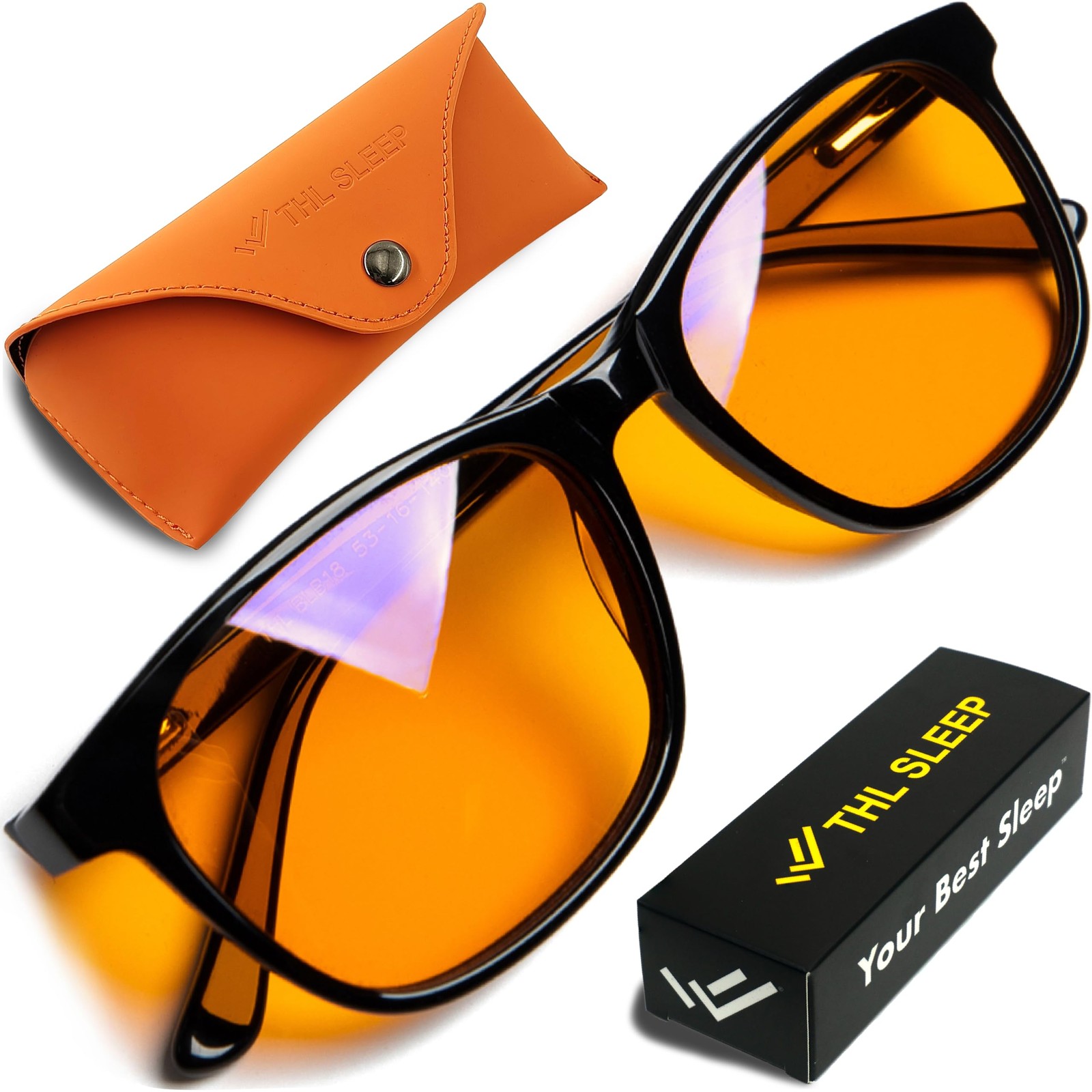 Orange Blue Light Blocking Glasses for Better Sleep - 99.5% Premium Acetate O...