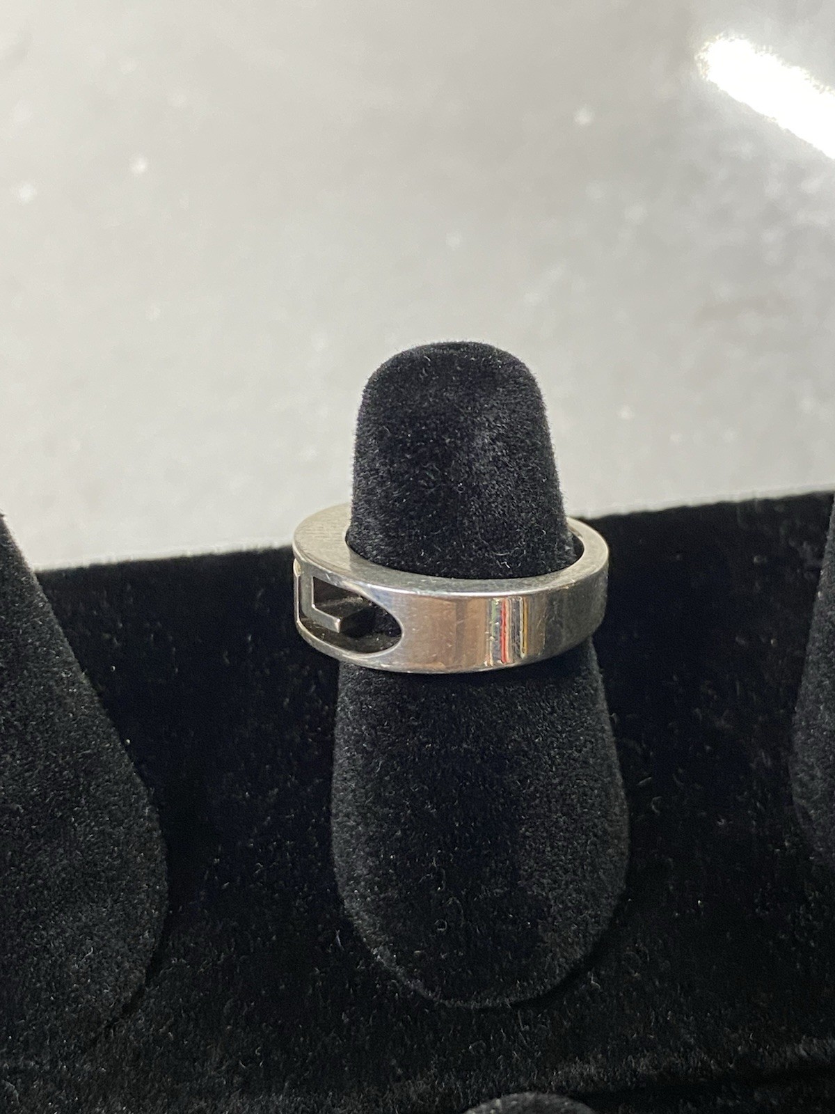 Gucci Interlocking GG Silver Ring 925 Sterling Si… - image 6
