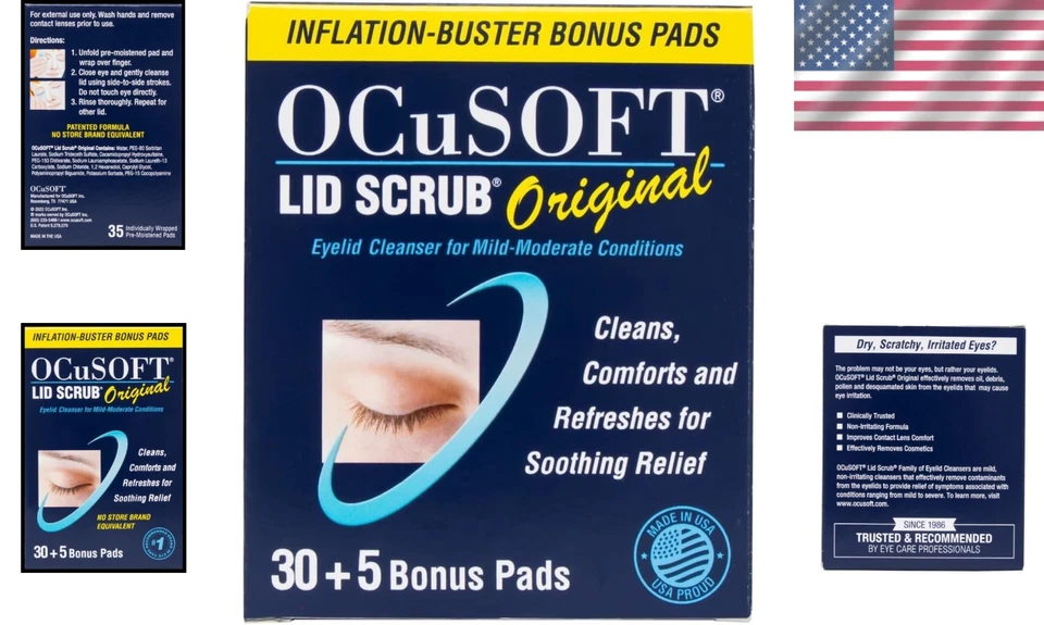 Lid Scrub : Gentle, Doctor-Recommended Eyelid Cleanser with 35 Pre-Moistened ... - Image 2 of 4