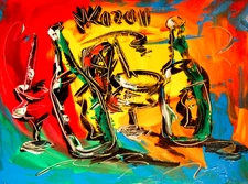 DRINKS IMPRESSIONIST  ORIGINAL OIL  PAINTING - ABSTRACT ART FY87E