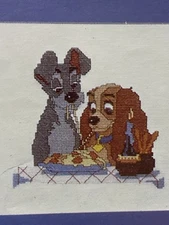 Disney Lady And The Tramp Spaghetti Scene Counted Cross Stitch Pattern