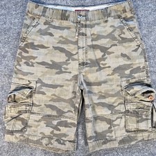 VTG Y2K Levis Squad Cargo Shorts Men 38 Camo Distressed Paratrooper Street
